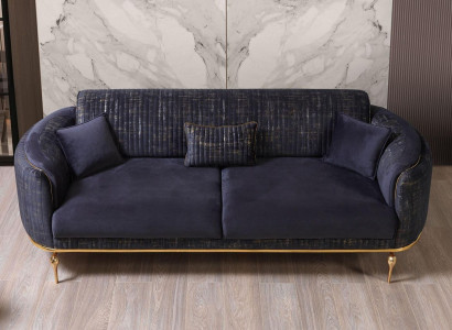 Luxus Sofa 3 Sitzer Wohnzimmer Blau Modernes Sofa Dreisitzer Möbel